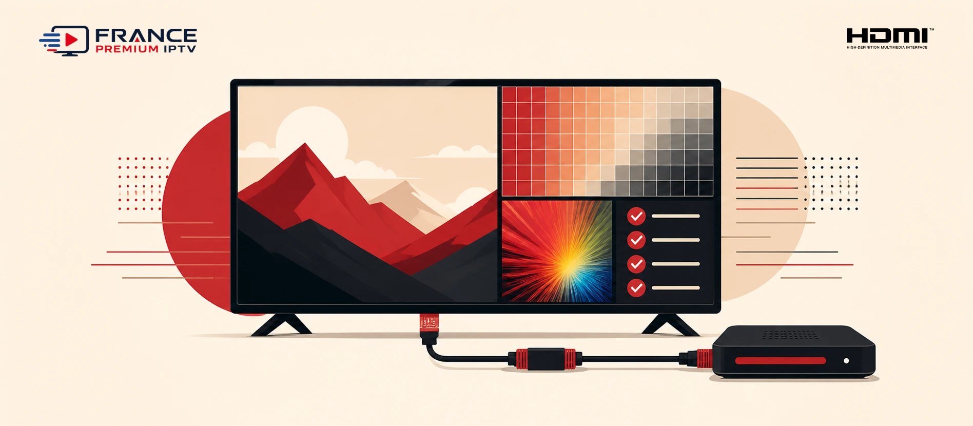 Abonnement IPTV 4K TV compatible avec câble HDMI et boîtier en 2026